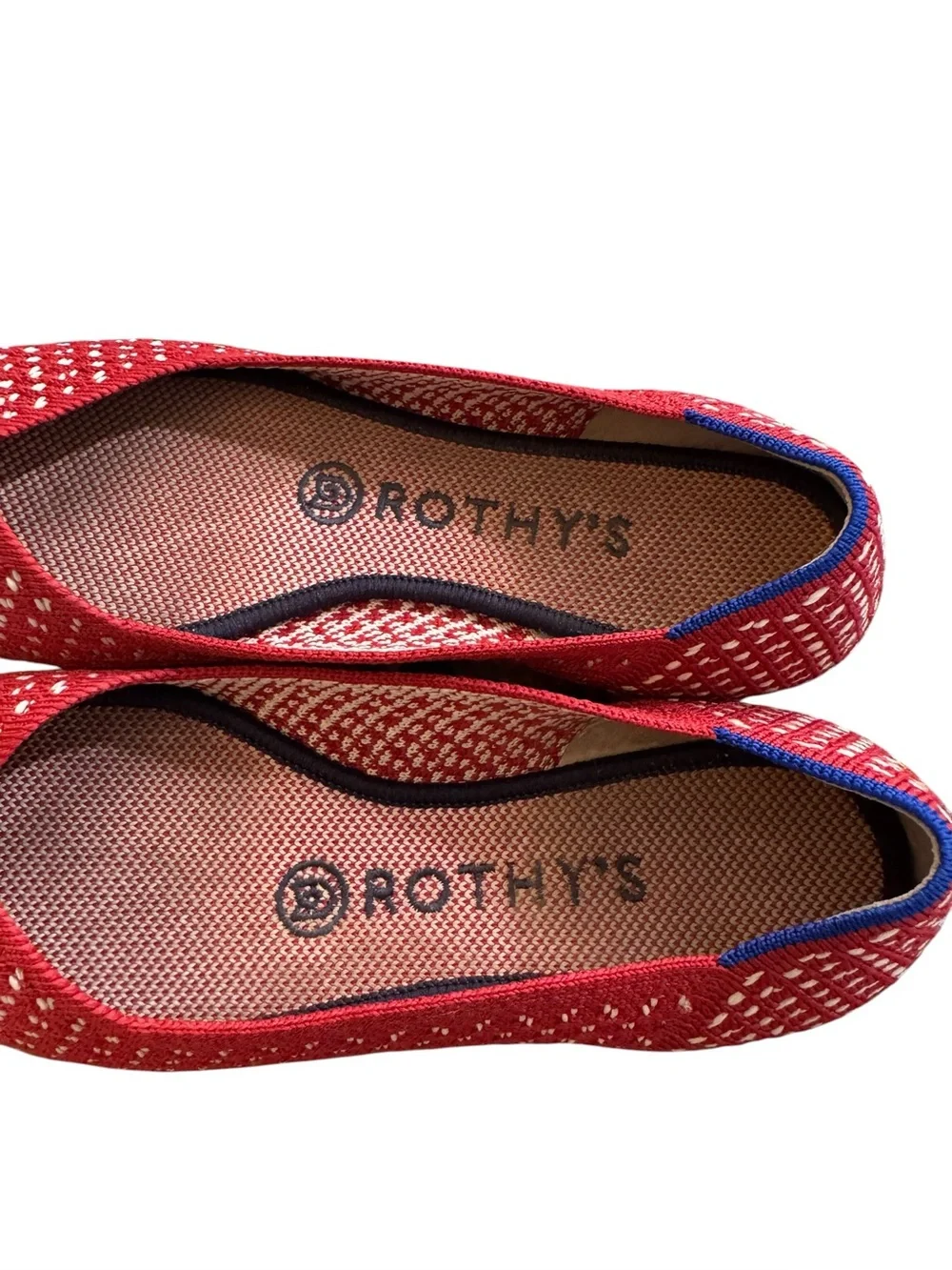 Rothy's The Point Flats in Red Apple Honeycomb, Size 7